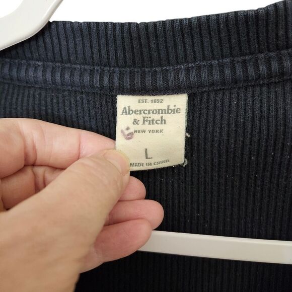 Abercrombie and Fitch Men's Blue v-neck long sleeve pullover sweater Sz LG - Picture 7 of 11